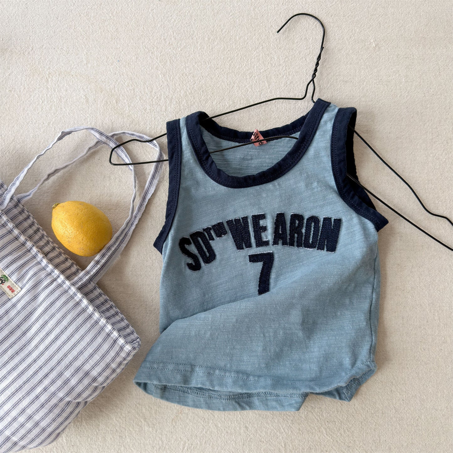 Sleeveless Slub Cotton Tank Top ブロックチェック タンクトップ【mh0013449】
