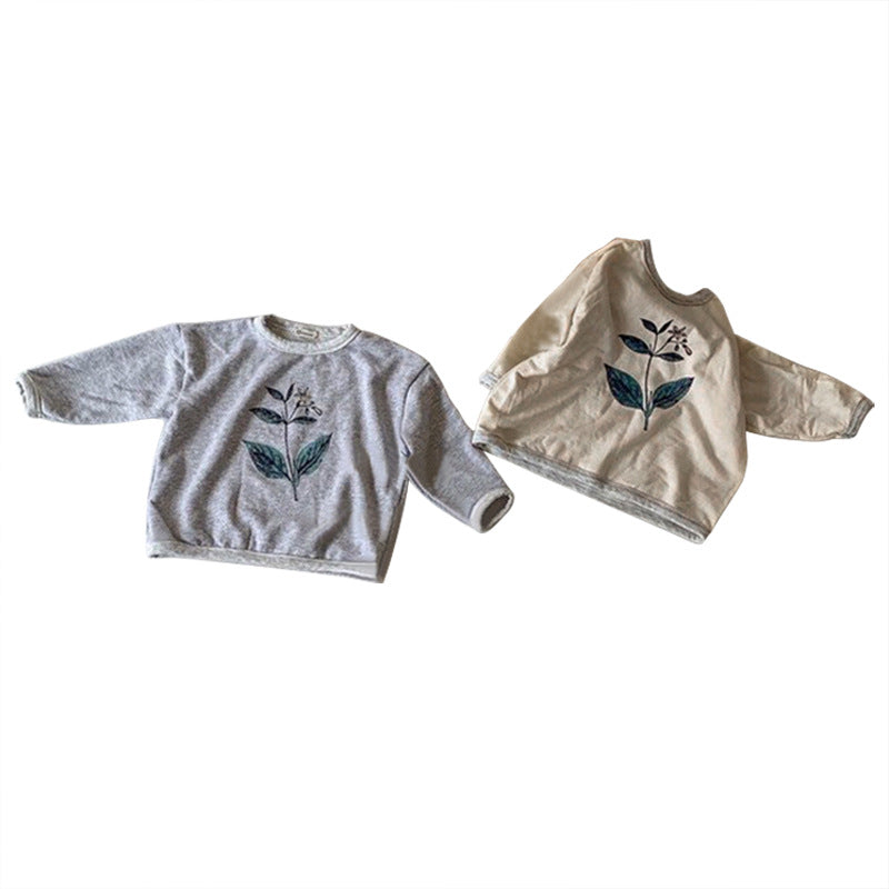 Flower Graphic Cotton Sweatshirt ボタニカル柄 長袖Tシャツ【mh0012627】