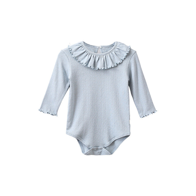 -レースニットラッフルフリル襟長袖ボディスーツケース【mh0010741】 - mamahalo shop - 長袖ロンパース - べビー服 - 子供服 - 男の子 - 女の子