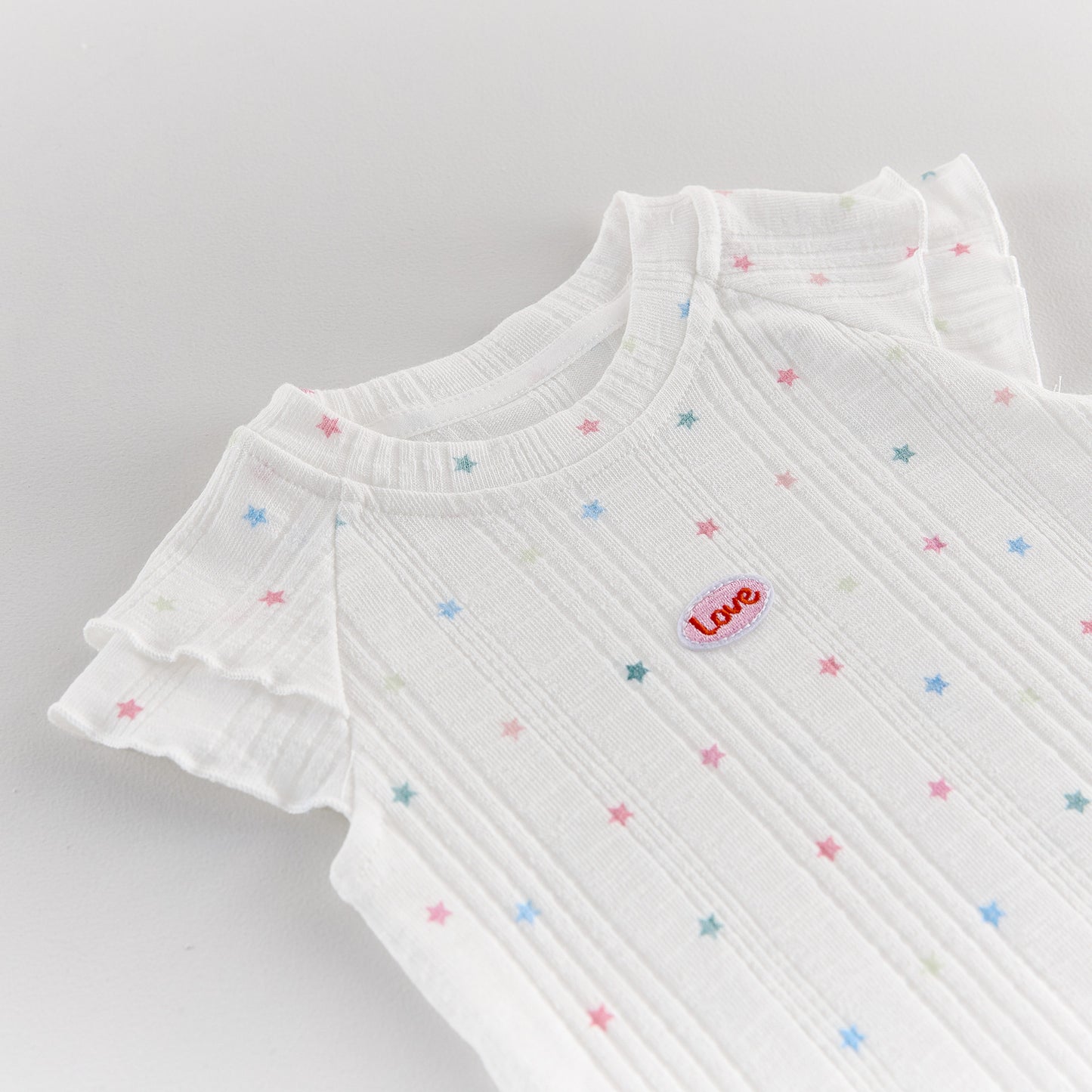キッズ スタープリント ラッフルスリーブ 半袖Tシャツ【mh0013839】