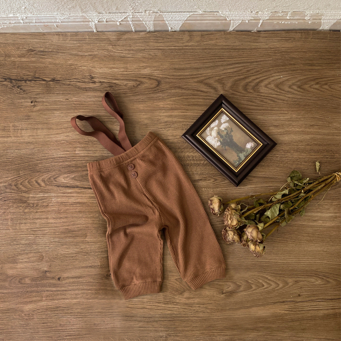 ベビーパンツ サスペンダーワッフルパンツ サロペット 3カラー【mh0005235】