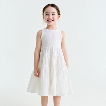 Spliced Tiered Tank Dress ノースリーブ ティアードワンピース【mh0013175】