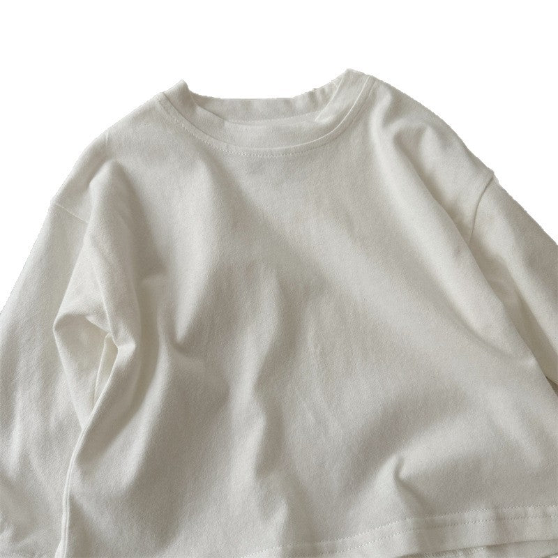 キッズ ワンポイントタグ ルーズ 長袖Tシャツ【mh0014163】