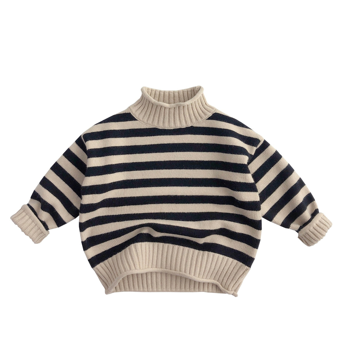 Suéter de punto de cuello alto a rayas para niños【mh0000298】