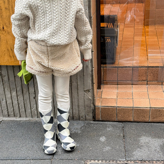 -ボアショートパンツカラーステッチもこもこあったかボトムス【mh0010910】 - mamahalo shop - ハーフパンツ・ショートパンツ - べビー服 - 子供服 - 男の子 - 女の子