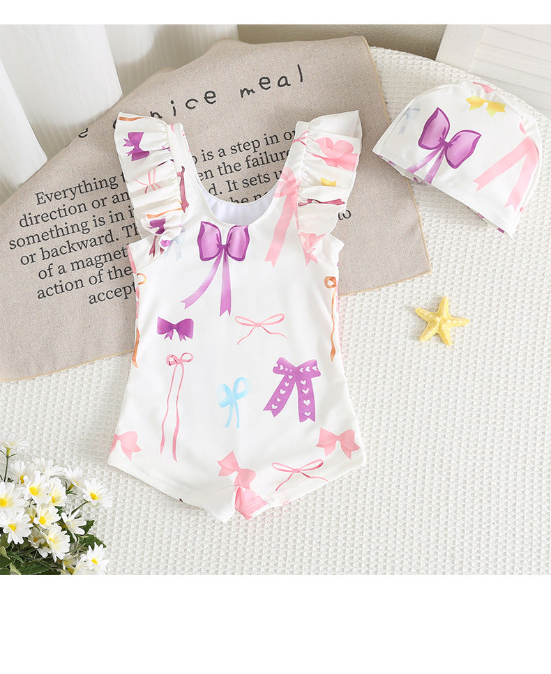 UPF50 Plus Ribbon Ruffled One-piece リボン フリル 水着【mh0012606】