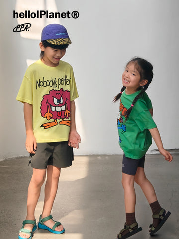 Cartoon Graphic Boxy Tee クルーネック 半袖Tシャツ【mh0013619】