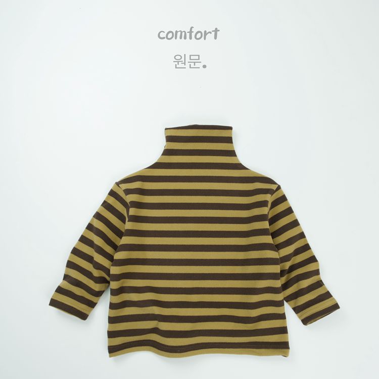 キッズ ボーダー ハイネック 長袖 Tシャツ【mh0013926】