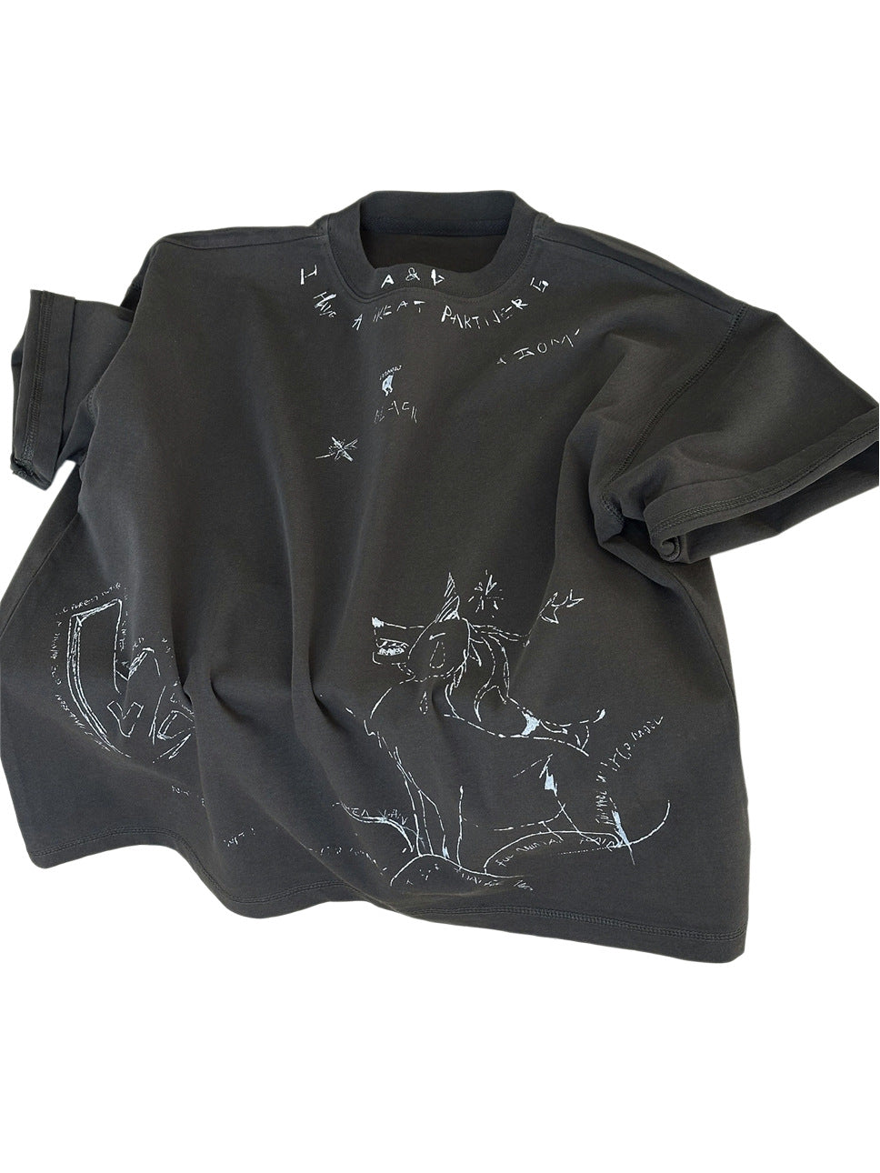 Graffiti Cotton T-shirt アニマル グラフィック 半袖Tシャツ【mh0012939】