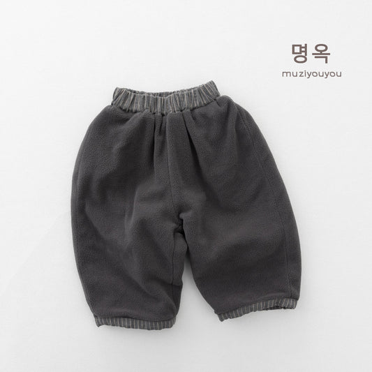 キッズ ストライプ 裏起毛 ルーズ ワイドパンツ【mh0014495】