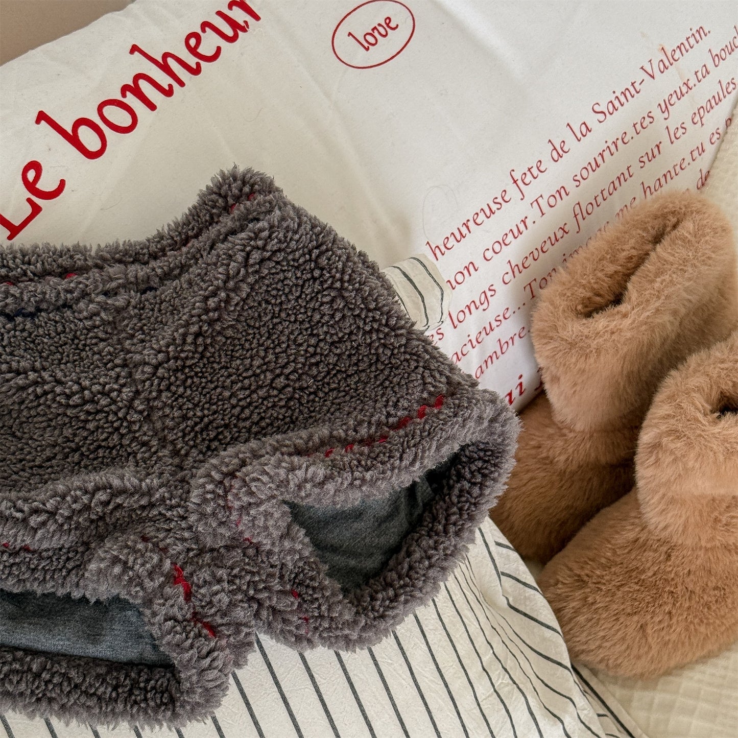 -ボアショートパンツカラーステッチもこもこあったかボトムス【mh0010910】 - mamahalo shop - ハーフパンツ・ショートパンツ - べビー服 - 子供服 - 男の子 - 女の子