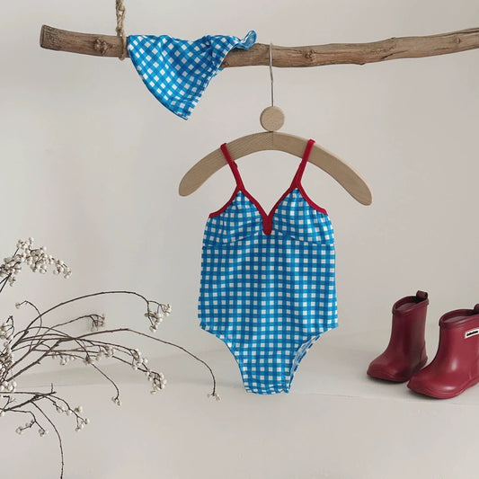 Gingham Girls Swimsuit チェック柄 ワンピース 水着【mh0012496】