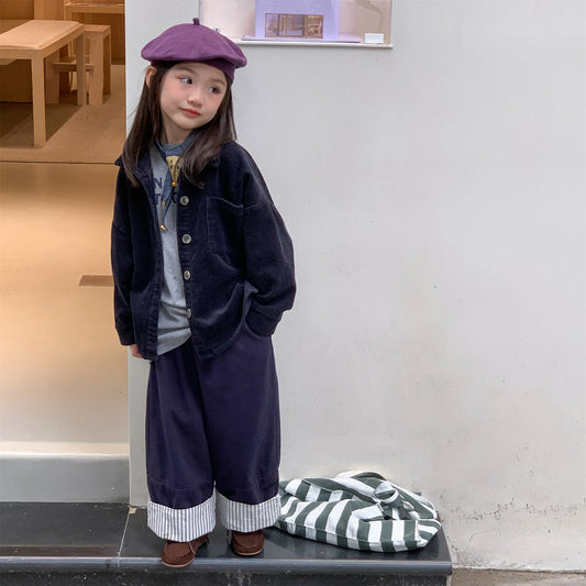 -コーデュロイシャツジャケット シャツコート【mh0010804】 - mamahalo shop - 長袖シャツ・ブラウス - べビー服 - 子供服 - 男の子 - 女の子