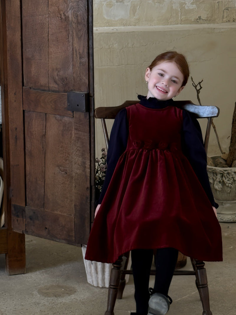 ノースリーブワンピース ローズモチーフ フレンチスタイルドレス【mh0011893】