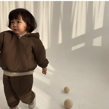 Corduroy Padded Hoodie & Pants Set