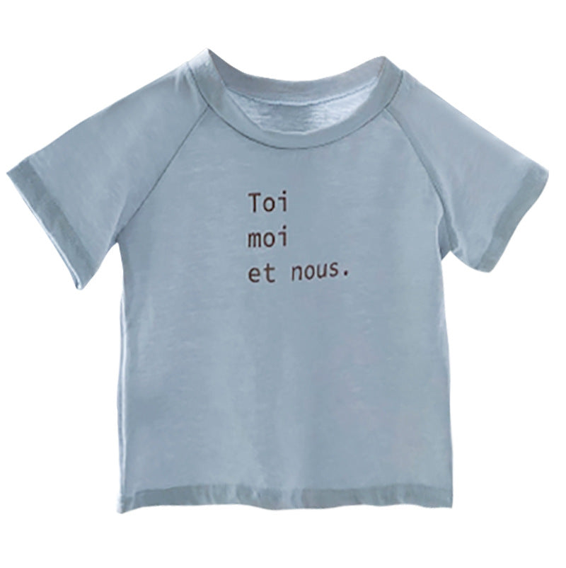 Letter Print Cotton T-shirt ロゴ Tシャツ【mh0012614】