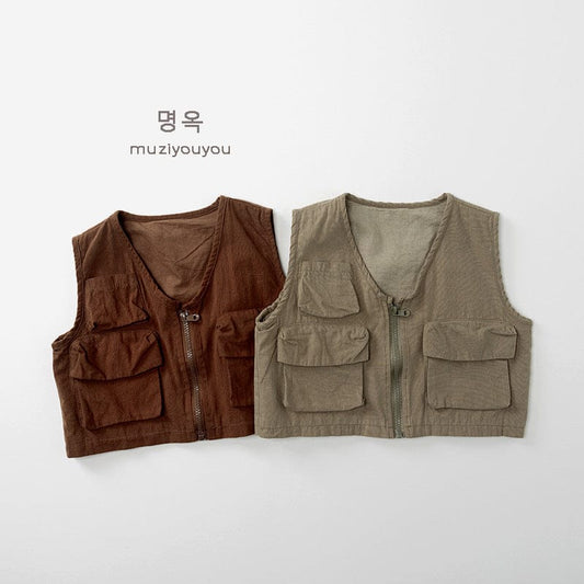 -ビッグポケットフィッシャーマンベスト【mh0010878】 - mamahalo shop - ベスト - べビー服 - 子供服 - 男の子 - 女の子