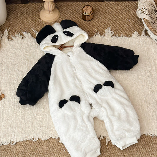 アウタージャンプスーツ パンダコスチューム ボア 中綿 厚手 フード付【mh0011693】