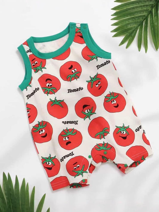 Vegetable Print Sleeveless Romper ベジタブル ノースリーブロンパース【mh0013361】