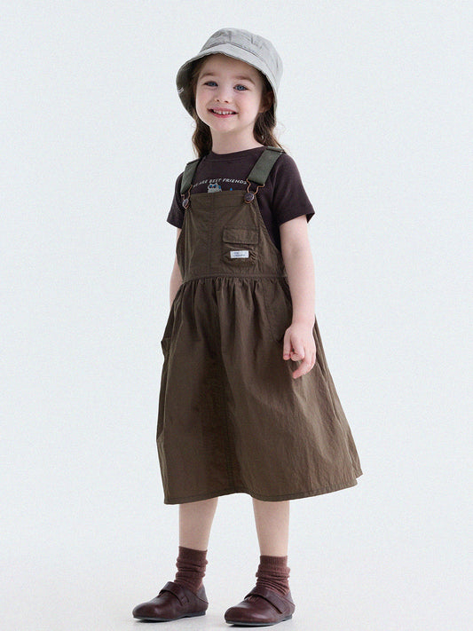 Multi Pocket Layering Bib Skirt ワークテイスト サロペットワンピース【mh0013188】