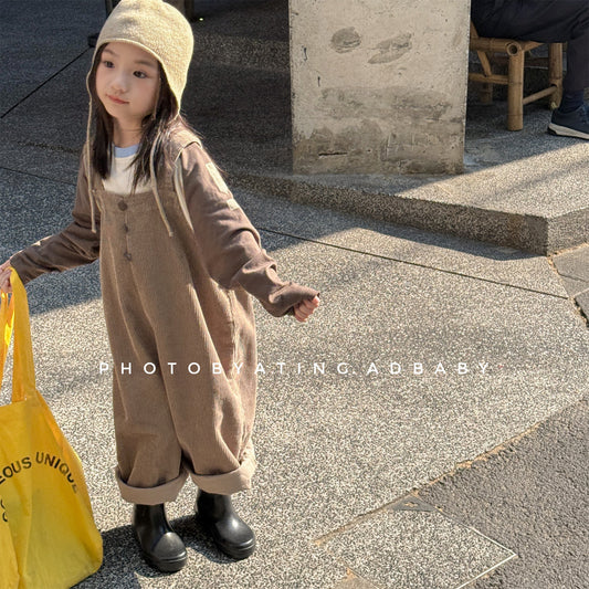 -コーデュロイオーバーオール サロペット ワイドパンツ【mh0010811】 - mamahalo shop - オーバーオール - べビー服 - 子供服 - 男の子 - 女の子