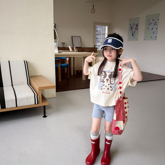 Dalmatian Graphic Cotton Jersey Top Short Sleeve T-shirt アニマル プリント Tシャツ【mh0012660】