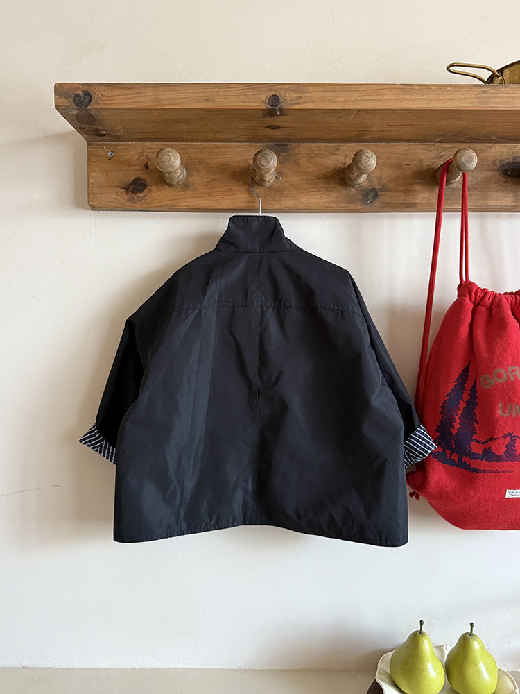 -リバーシブルスタンドカラーコートジャケット【mh0011041】 - mamahalo shop - ショートコート・ジャケット・ジャンパー - べビー服 - 子供服 - 男の子 - 女の子