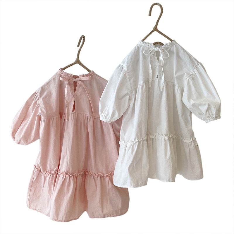 Tiered Cotton Princess Dress ティアード 長袖ワンピース【mh0012639】