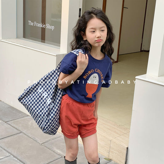 Boiled Egg Bear Graphic T-Shirt コットン クルーネック Tシャツ【mh0012652】