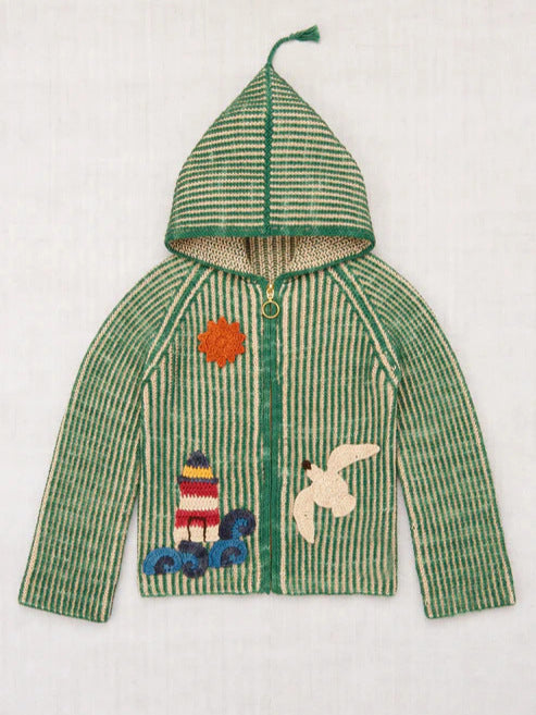 ニットカーディガン アップリケ フード付き キッズ【mh0011558】