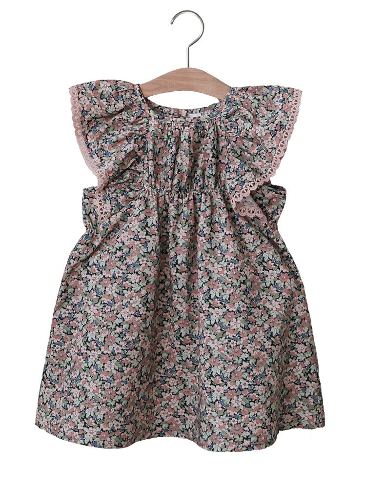 Floral Butterfly Dress 花柄 バタフライスリーブワンピース【mh0012983】
