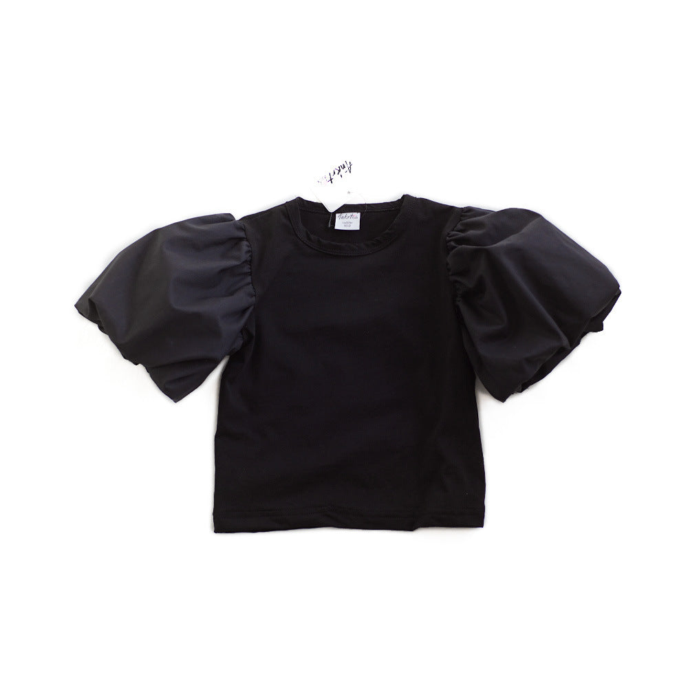 キッズ パフスリーブ 無地 半袖Tシャツ【mh0013818】