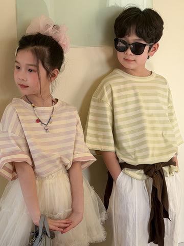 Border Stripe Cotton T-shirt ボーダー ストライプ 半袖Tシャツ【mh0012520】