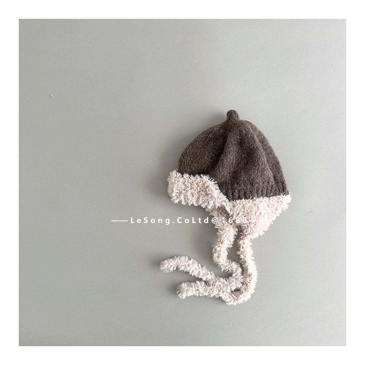 キッズ帽子 ニット 耳当て付き バイカラー ニットキャップ【mh0011846】