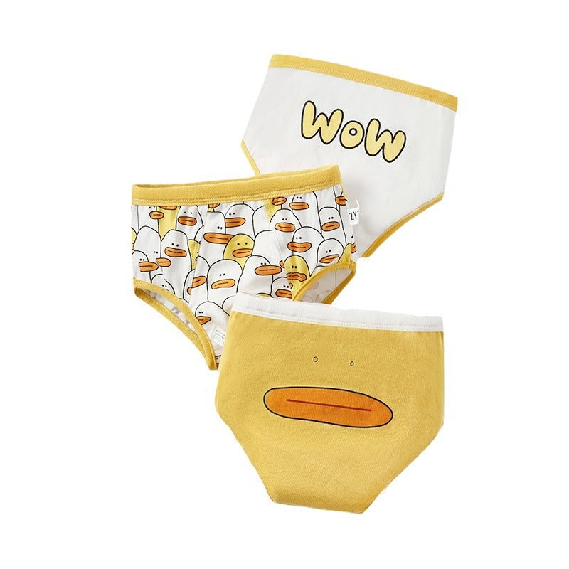 Animated Duck Print Comfy Briefs ダック ショーツ 3枚セット【mh0013557】