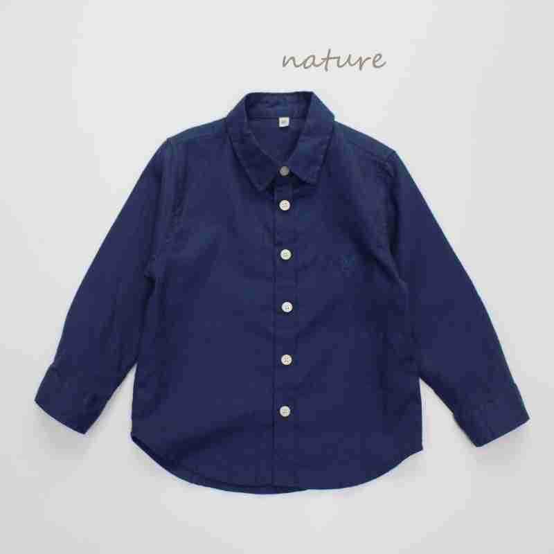 Embroidered Deer Linen Blend Top ワンポイント長袖シャツ【mh0013630】
