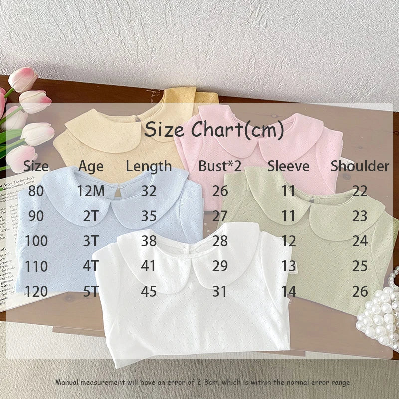 -キッズトップス 丸襟ブラウス シンプルベーシック 5カラー - mamahalo shop - 半袖シャツ・ブラウス - べビー服 - 子供服 - 男の子 - 女の子