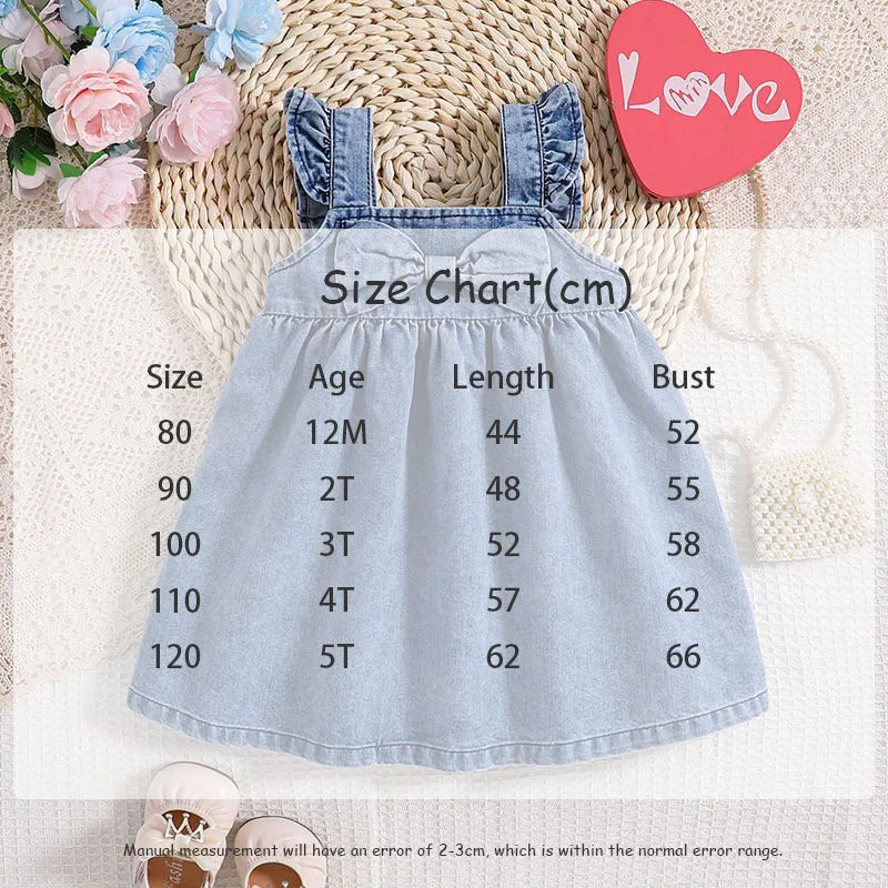 -キッズワンピース デニム フリルノースリーブワンピース リボン【mh0006621】 - mamahalo shop - ノースリーブワンピース - べビー服 - 子供服 - 男の子 - 女の子