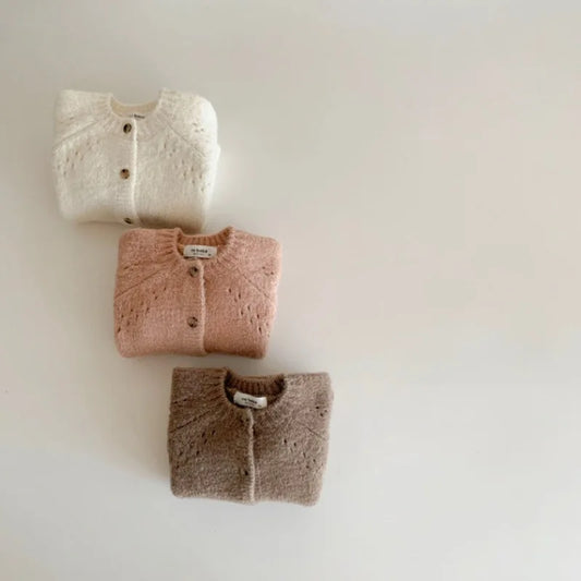 -ベビーカーディガン ニットジャケット シンプルベーシック 3カラー【mh0006569】 - mamahalo shop - カーディガン・パーカー - べビー服 - 子供服 - 男の子 - 女の子