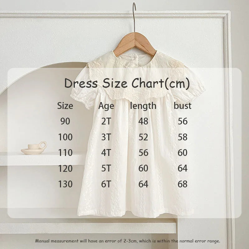 -ベビーロンパース/キッズワンピース 半袖 ビッグ襟 レースフラワー花柄刺繍 リンクコーデ 姉妹 お揃いコーデ【mh0005325】 - mamahalo shop - 半袖ロンパース - べビー服 - 子供服 - 男の子 - 女の子