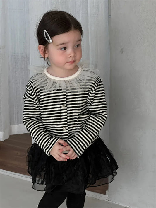 -ベビーカーディガン ボーダーニットジャケット【mh0007202】 - mamahalo shop - カーディガン・パーカー - べビー服 - 子供服 - 男の子 - 女の子