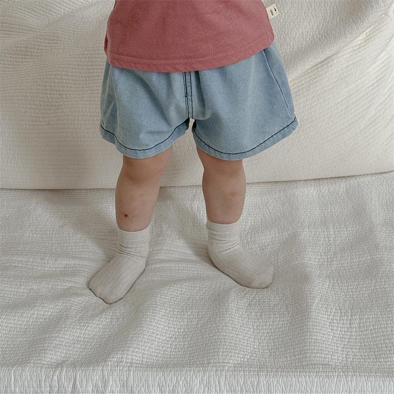 -ベビートップス/パンツ タンクトップ/デニムショートパンツ【mh0006276】 - mamahalo shop - ノースリーブセットアップ - べビー服 - 子供服 - 男の子 - 女の子