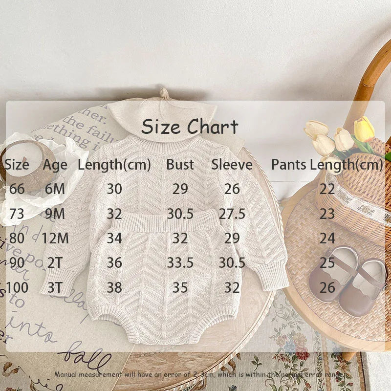 -ベビーセットアップ 2点セット ニットセーター ブルマパンツ グレージュ - mamahalo shop - 長袖セットアップ - べビー服 - 子供服 - 男の子 - 女の子