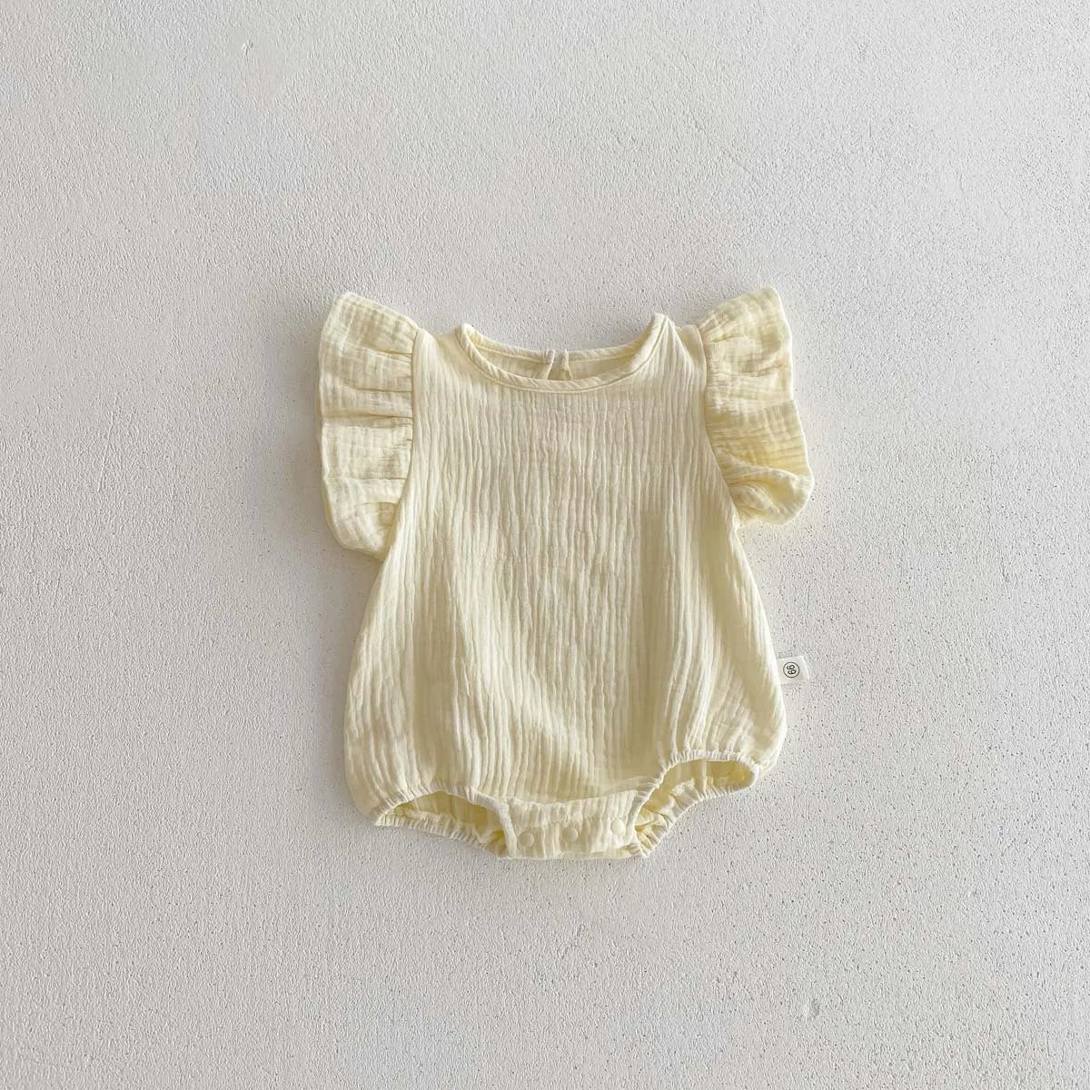 -ベビーロンパース フリルスリーブボディスーツ 2カラー【mh0004476】 - mamahalo shop - 半袖ロンパース - べビー服 - 子供服 - 男の子 - 女の子