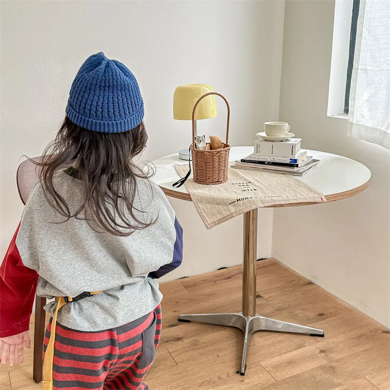 -キッズトップス 長袖Tシャツ パッチワーク レターロゴプリント 2カラー【mh0000606】 - mamahalo shop - 長袖Tシャツ - べビー服 - 子供服 - 男の子 - 女の子