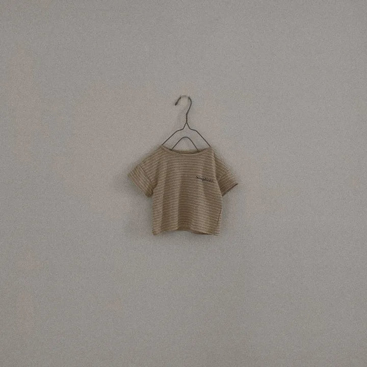 -ベビートップス 半袖ボーダーTシャツ レターロゴプリント【mh0005425】 - mamahalo shop - 半袖Tシャツ - べビー服 - 子供服 - 男の子 - 女の子