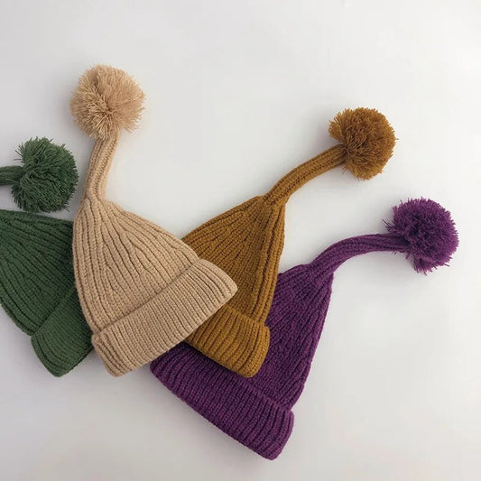 -キッズ帽子 ニット とんがり ぽんぽん ニットキャップ ニット帽 帽子 ピクミン帽子 ユニセックス 男の子 女の子 子供服 - mamahalo shop - ベビー用帽子 - べビー服 - 子供服 - 男の子 - 女の子