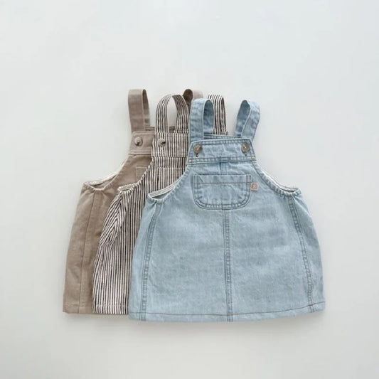 -キッズサスペンダースカート ジャンパースカート デニム【mh0006007】 - mamahalo shop - ノースリーブワンピース - べビー服 - 子供服 - 男の子 - 女の子