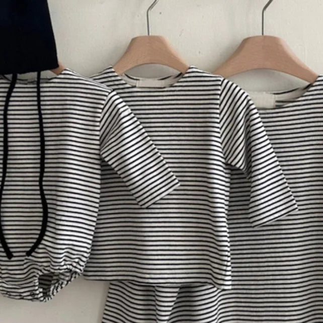 -ベビートップス ボーダー長袖シンプルTシャツ 2カラー - mamahalo shop - 長袖Tシャツ - べビー服 - 子供服 - 男の子 - 女の子