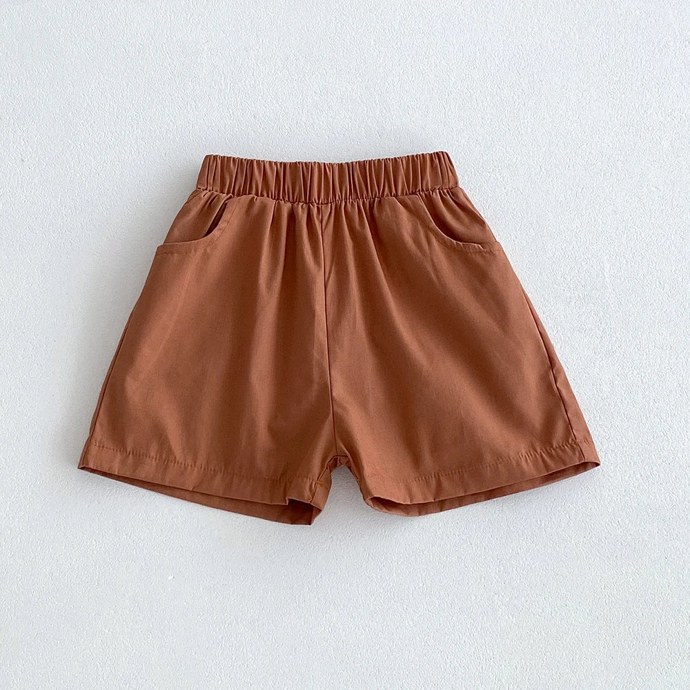 -ベビーキッズパンツ ルーズショートパンツ シンプルベーシック 3カラー【mh0006241】 - mamahalo shop - ハーフパンツ・ショートパンツ - べビー服 - 子供服 - 男の子 - 女の子